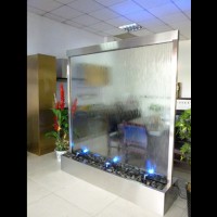 room divider home indoor waterfall glass wall decorative panels